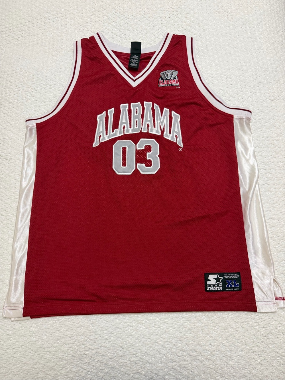 Vintage 90s Starter Alabama Crimson Tide Basketball Jersey Red Mesh 03 Men’s XL